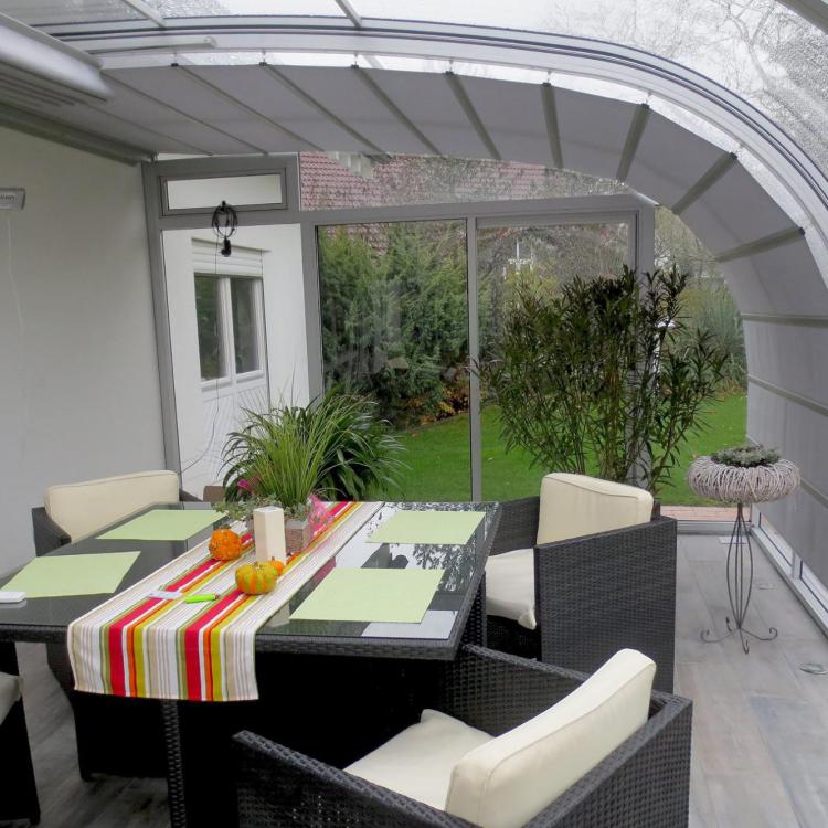 SAPHIR : Abri de terrasse intérieur avec store intégré et radian de chauffage d'appoint
										